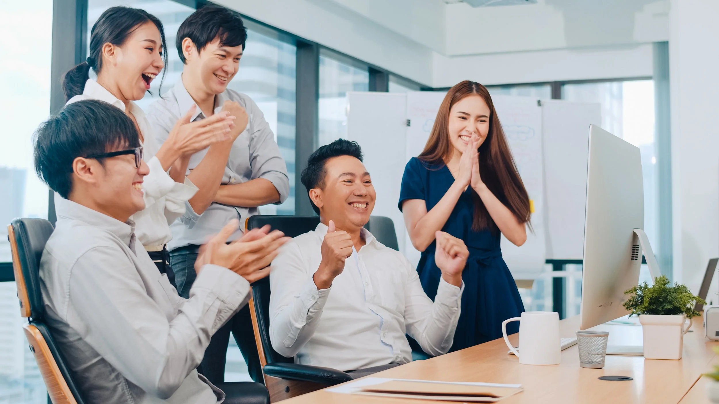 Millennial group of young businesspeople Asia businessman and bu about us